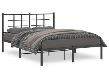 Łóżko Metalowe Czarne Rama Łóżka Ze Stelażem 135x190 cm WM-355560