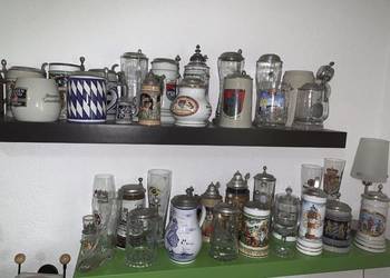 Zestaw  kufli i szklanek z browarów Niemieckich