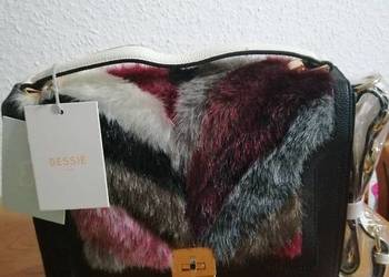 Bessie London futrzana torebka z metką Faux fur czarna