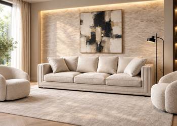 Sofa  glamour nowoczesna rozkładana z poduszkami