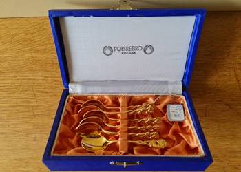 Łyżeczki do herbaty - metal złocony. Łyżeczki do herbaty - metal złocony.