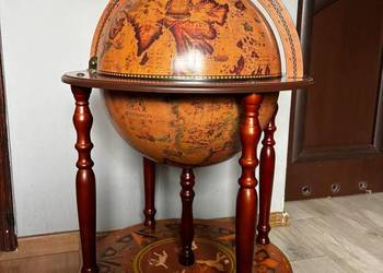 Barek globus mobilny na alkohol w stylu vintage 95,5 cm wózek