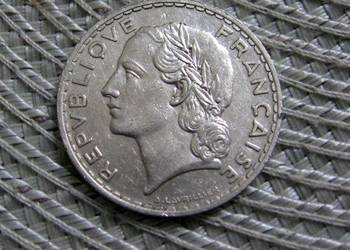 Francja 5 Frank 1933r - NIKIEL