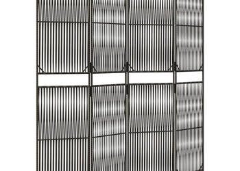 Parawan 4-panelowy szary polirattan WM-365394