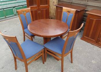 Komplet KLOSE stół okrągły rozkładany + 4 krzesła