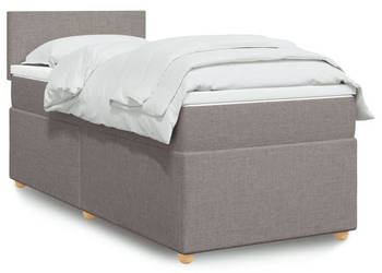 Łóżko kontynentalne z materacem taupe tkanina 100x200 cm WM-3286588