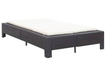 vidaXL 2-osobowy leżak z poduszką, czarny(SKU:46238)