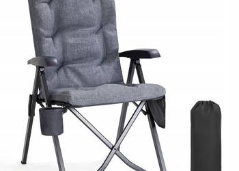 Krzesło turystyczne z oparciem EVER ADVANCED Krzesło kempingowe szary