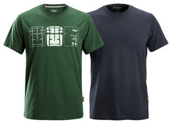 Koszulka t-shirt 2-pak, Snickers 2522, zielony/szary