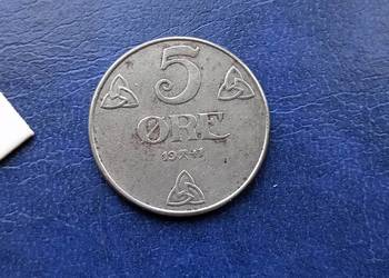 Stare monety 5 ore 1941 żelazo Norwegia