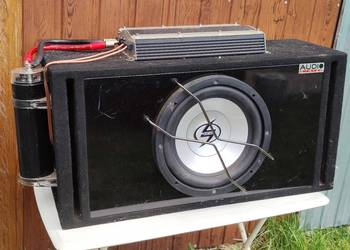 subwoofer lightning audio vc2 + kondensator+ wzmacniacz Juce 2400w HiFi car