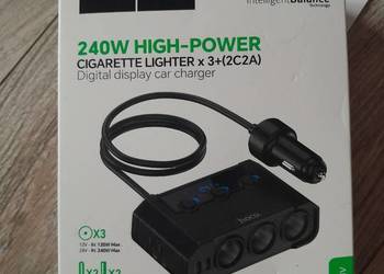 Rozdzielacz zapalniczki ładowarka Samochodowa 3 gniazda 2x USB A 2x USB C