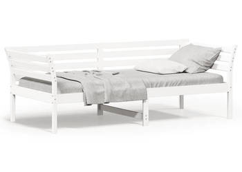 Łóżko dzienne białe lite drewno sosnowe 100x200 cm WM-842875
