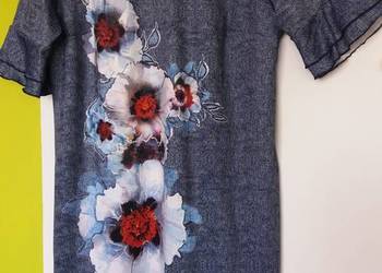 L Nowa wygodna sukienka z motywem kwiatowym Butik