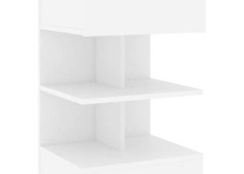 Szafka nocna biała 40x35x65 cm materiał drewnopochodny WM-808648