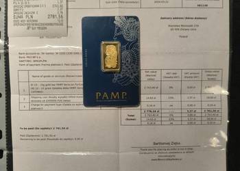 Sztabka złota 10g PAMP Fortuna