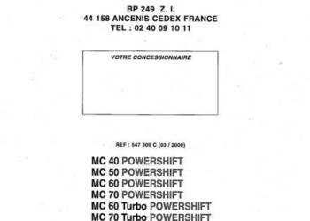 Manitou MC40 MC50 MC60 MC70 MC70 TURBO katalog czesci PL
