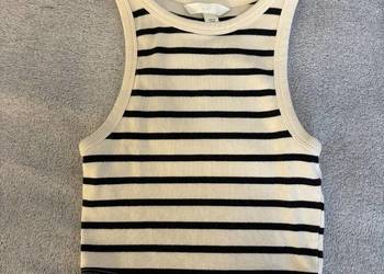 Crop top / koszulka / bluzka bez ramiączek w paski