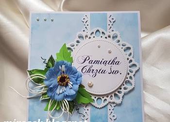 Pamiątka Chrztu Chrzest kartka okolicznościowa handmade