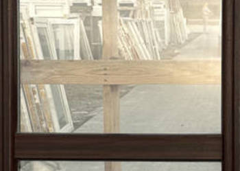 OKNA KacprzaK Witryna 75X207 FIX Używany PCV Plastikowy Mahoń