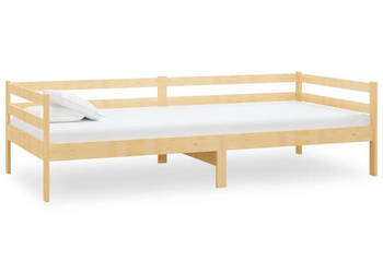 Łóżko dzienne z materacem lite drewno sosnowe 90x200 cm WM-3083569