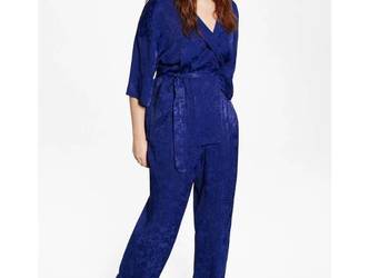 Nowe spodnie Mango Violeta L 46 3XL 48 4XL żakardowe niebies