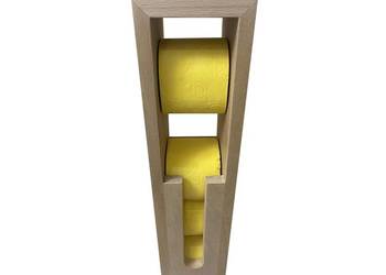 Stojak na papier toaletowy uchwyt drewniany loft pojemnik 2w1 Buk kolory