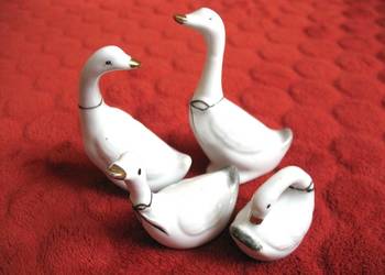 Gęsi _ małe figurki porcelana
