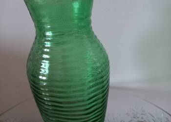 Wazon, zielone szkło PRL