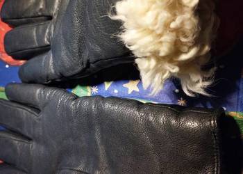 Skórzane rękawiczki ocieplane rozm. 10