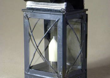 Stara niemiecka strażacka lampa lampka świecowa zabytek techniki