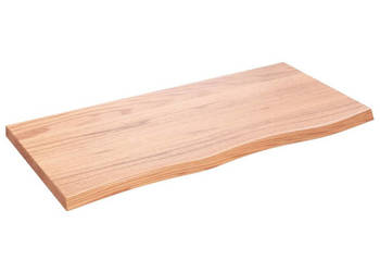 Półka brązowa 100x50x(2-4) cm lakierowane lite drewno dębowe WM-363687