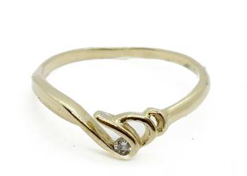 Złoty Pierścionek Próby 585 1,56g Rozmiar 17 Cyrkonia