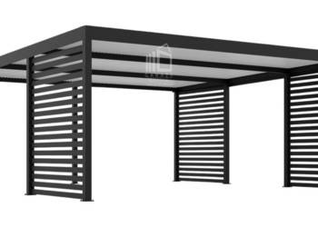 CarPort PREMIUM - Wiata samochodowa 6x5,5 Antracyt Zabudowa - ID950