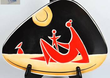 Patera art deco Zsolnay Török János Węgry lata 60te 29cm