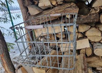 Stary kosz metalowy ocynkowany PRL