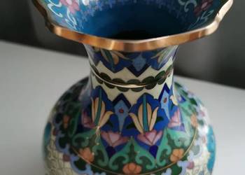 Chiński wazon cloisonné ze smokiem koniec XIX  ,emalia komórkowa