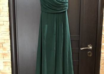 Sukienka butelkowa zieleń na jedno ramię