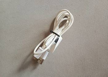 kabel przewód USB A - USB micro biały 1,5m