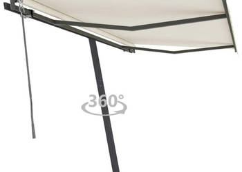 Wolnostojąca automatycznie zwijana markiza 350x250 cm kremowa WM-3069727