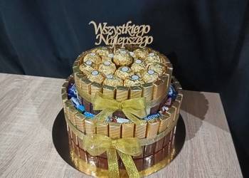 Tort ze słodyczy Tort Merci Słodki box na urodziny imieniny Tort ze słodyczy Tort Merci Słodki box na urodziny imieniny