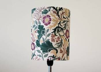 Lampka nocna ceramiczna z abażurem z tkaniny "wytworny ogród", wys 30cm