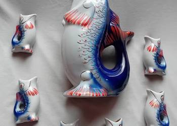 Zestaw karafka + kieliszki - Ryby, Połonne, CCCP.