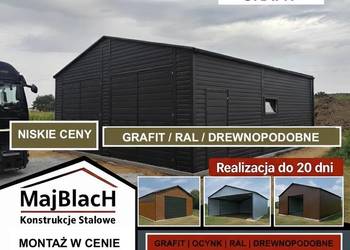 Garaż Blaszany Grafitowy | HALA | Montaż Gratis | PRODUCENT Maj-BlacH
