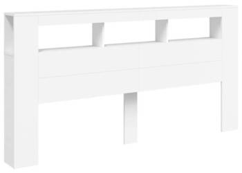 Wezgłowie łóżka z LED białe 200x185x1035 cm WM-837365