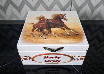 Szkatułka konie  z imieniem handmade