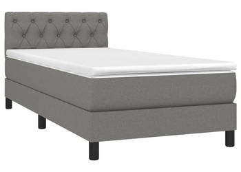 Łóżko kontynentalne z materacem ciemnoszara tkanina 80x200 cm WM-3133350