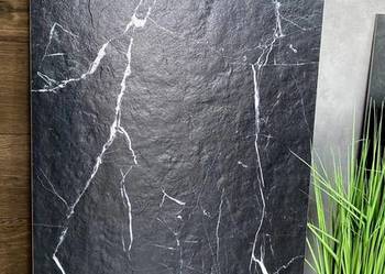 CZARNY KAMIEŃ 120X60 GRES STRUKTURA MARMUR ŻYŁKI