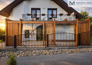 Zadaszenie nowoczesne na taras | drewno BSH | Szkło