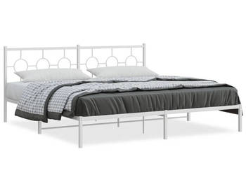 Łóżko Metalowe Białe Rama Łóżka Ze Stelażem Biała 200x200 cm WM-376282